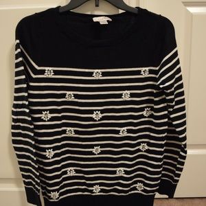 Striped Sweater with Embellishments